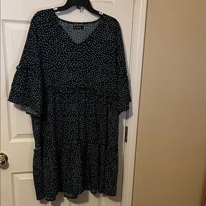 Stylish Black Dress with White Dots